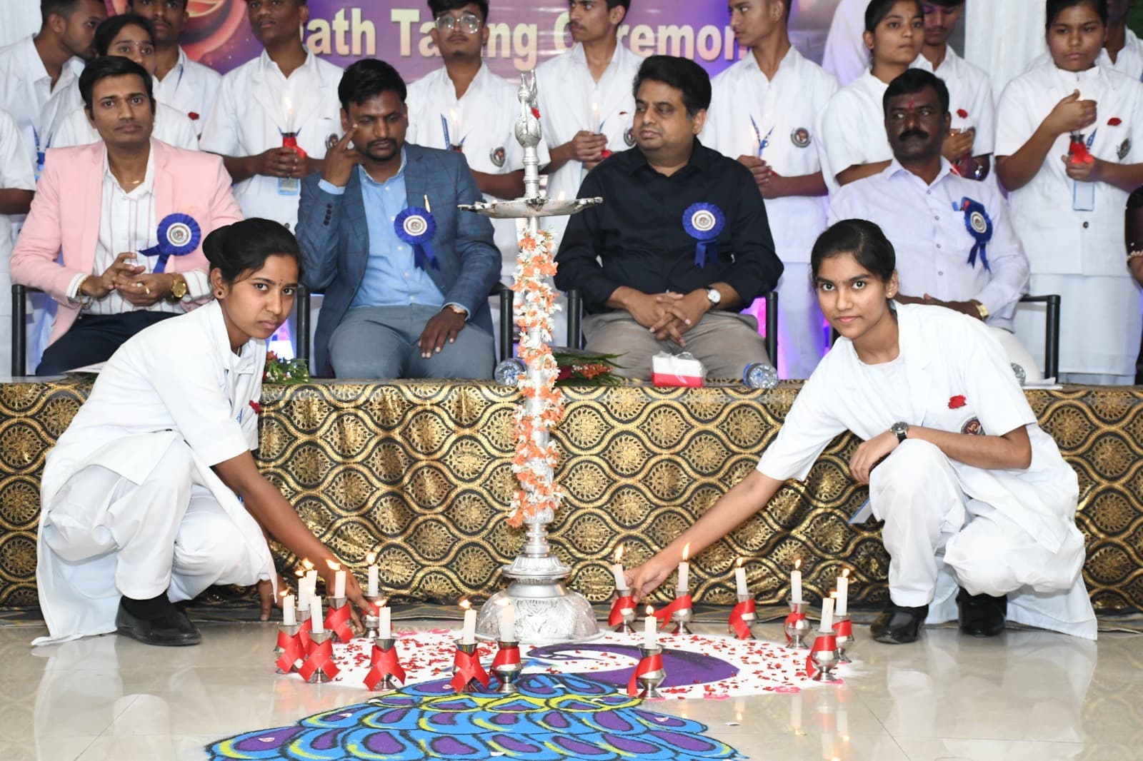 Student life: oath taking and lamp lighting ceremony at the college